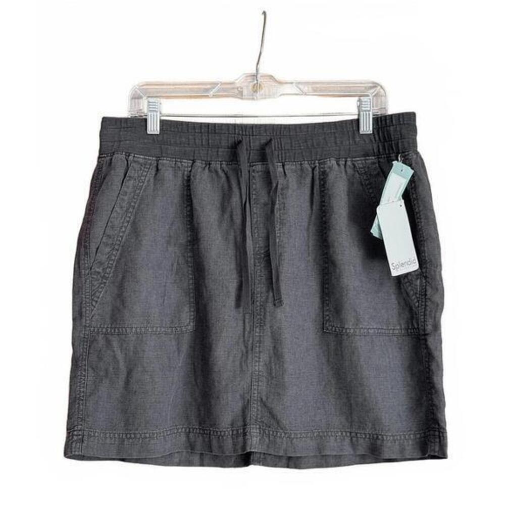 Splendid Bowie Drawstring Skirt Gray XL NWT